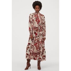NWT H&M Oversized Kaftan Smocked Long Sleeved Floral Maxi Dress Bloggers Fave